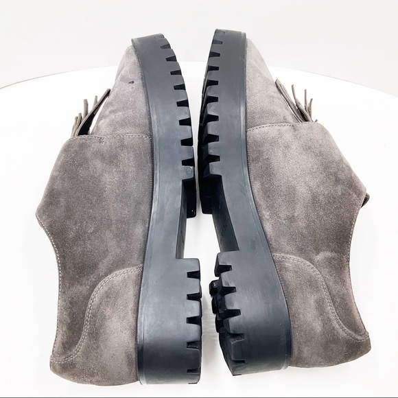 {Vis Spigia} Suede Fringed Loafers - Picture 10 of 16